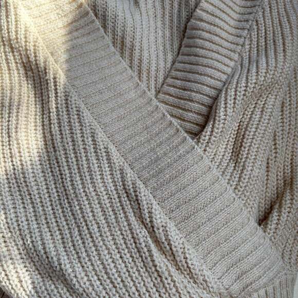Billabong Sea Side Cream Chunky Ribbed Knit Open Wrap Cardigan - Picture 4 of 6